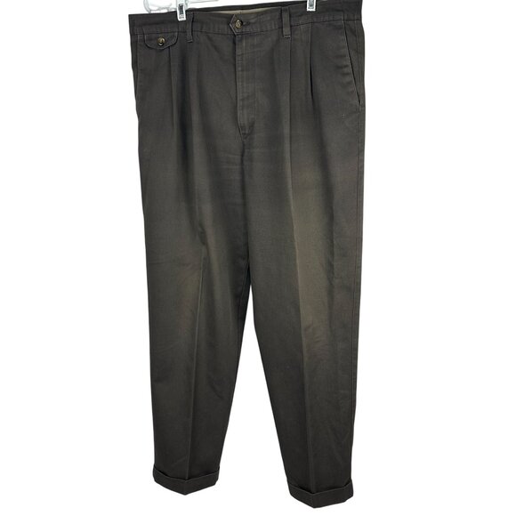 Dockers Loose Fit Mens Size W36 L29 Dress Pants Khakis Pleated Front Black - Picture 1 of 7